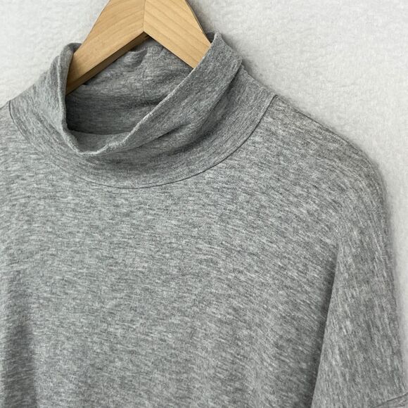 EILEEN FISHER Top PM Petite Tencel Terry Hug Stretch Terry Turtleneck Gray USA - Picture 4 of 14
